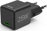 hama fast charger usb c super mini charger pd 25 w black photo
