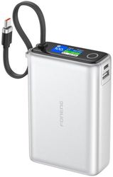 power bank foneng px132 65w 20000mah with 3 ports color display silver photo power bank foneng px132 65w 20000mah with 3 ports color display silver photo