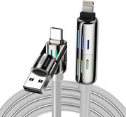 blitzwolf bw hdc6 4 in 1 usb c usb a to usb c lightning cable 12m 240w rgb gray photo