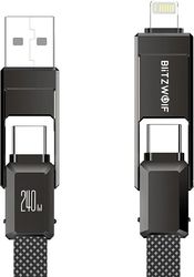 blitzwolf bw hdc7 4 se 1 kalodio usb c lightning 240w 12m mayro photo