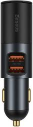 baseus car charger share together 120w 3a 2 x usb a 1 x extender black ccbt d0g photo