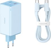 baseus wall charger gan6 pro 100w 325a 2 x usb a 2 x type c with type c cable blue photo baseus wall charger gan6 pro 100w 325a 2 x usb a 2 x type c with type c cable blue photo