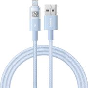 baseus display 2 12w 24a usb a to lightning cable 1m blue photo