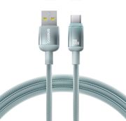 baseus discolor 100w 5a usb a to type c cable 2m blue green photo baseus discolor 100w 5a usb a to type c cable 2m blue green photo