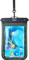 xo kt04 pvc sponge waterproof pouch for mobile phone lanyard black for phones up to 8 inch photo