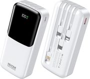 power bank 20000mah pd 225w wk wp 66 2 ports with cable usb c lightning micro usb white photo