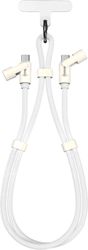 sbox cable type c to type c lanyard 15m white type c lanyard 15m w