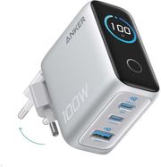 anker wall charger smart display 100w 5a 1x usb a 2x type c with type c cable silver b121bg41 photo