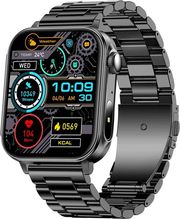 colmi smartwatch p80 183 ips with heart rate black metal strap photo