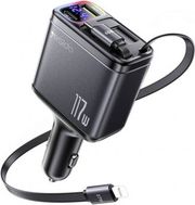 yesido y63 display car charger 117w 3a 1 x usb a 1 x usb c with usb c lightning cable grey photo yesido y63 display car charger 117w 3a 1 x usb a 1 x usb c with usb c lightning cable grey photo
