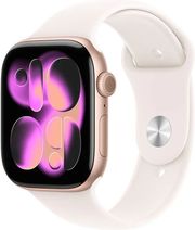 apple watch series 11 rose gold aluminium 46mm light blush sport band s m mev64zr a photo