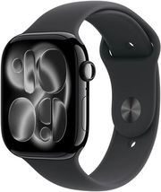 apple watch series 11 jet black aluminium 42mm black sport band m l mequ4zr a photo