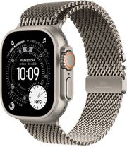 apple watch ultra 3 natural titanium 49mm natural titanium milanese loop medium mewy4qf a photo