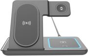 lamtech 3 in 1 foldable wireless charger stand 15w compatible with apple devices black lam981203