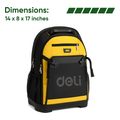 deli tools backpack 17 with hard case yellow black edl586122 extra photo 2