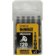 set 5 tem dewal extreme impact torsion mytes torx t20 50mm dt7395t photo