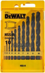 set 10 tem dewalt trypania metalloy hss r din 338 f1 10 kasetina dt5911 photo