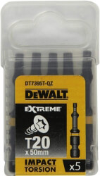 set 5 tem dewal extreme impact torsion mytes torx t20 50mm dt7395t photo