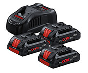 set mpatarion bosch pro core 3x 4ah fortistis gal 1880 cv 0615990n2g
