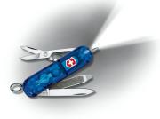 soygias victorinox pocket knife signature lite blue translucent led white 58mm 06226t2 photo