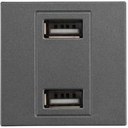 eurolamp priza 2 x usb modules grafitis photo eurolamp priza 2 x usb modules grafitis photo