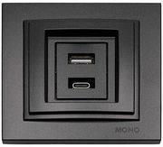eurolamp priza usb 220v 5v 24a mayro photo