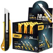 deli 24 pcs 18mm cutter set 18mm sk5 yellow photo
