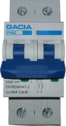 gacia aytomati asfaleia 16a dipoliki 6ka dc500v 500 45102 photo