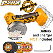 mini troxos kopis mpatarias 76mm 20v li ion solo ingco cagli76011 photo