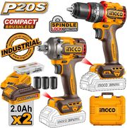 ergaleia compact mpatarias 20v li ion set 2 tem ingico ckli20275e photo