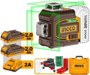 Ingco Αυτοαλφαδιαζομενο Πρασινο Laser 3D Μπαταριας 20V Li-ion Ingco HLL3012165E