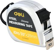deli steel tape measure 10m 33 x25mm silver edl270010cy