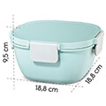 hama 181585 xavax large lunch box for microwave with cutlery 1700 ml pastel blue grey extra photo 8