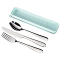 hama 181599 xavax cutlery set knife fork spoon stainless steel to go cutlery with box blue extra photo 2