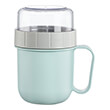 xavax 181582 cereal mug to go with topper 2 compartments 500 200 ml pastel blue grey photo