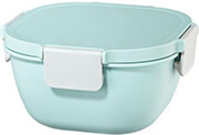hama 181585 xavax large lunch box for microwave with cutlery 1700 ml pastel blue grey photo