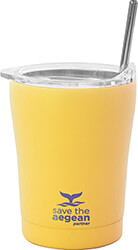 estia 01 12458 coffee mug save the aegean 350ml potiri thermos me kalamaki pineapple yellow photo