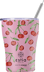 estia 01 16876 coffee mug save the aegean 350ml potiri thermos me kalamaki cherry rose photo