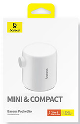 baseus pocketgo portable air pump mini inflator stellar white photo