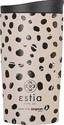 estia thermos travel mug save the aegean 350ml leopard taupe 01 25663