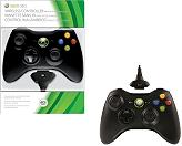 xbox360 black wireless controller with play and charge kit photo