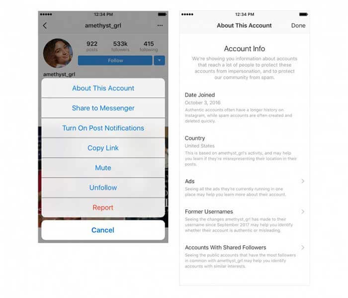 instagram new security features